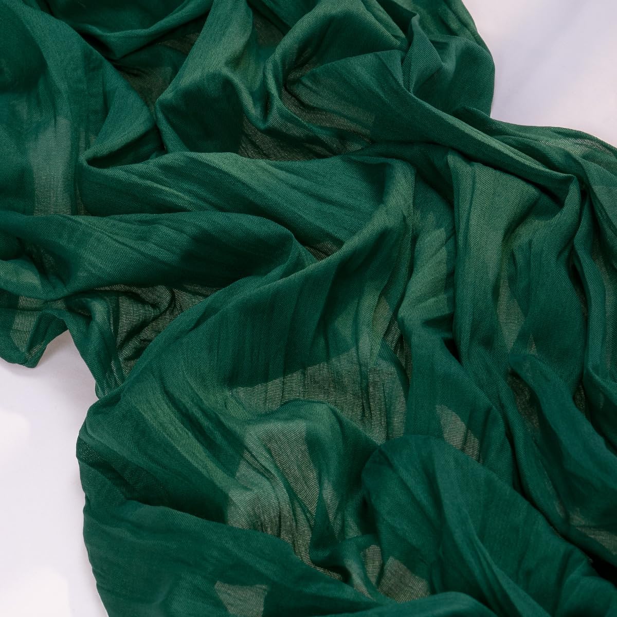 MLMC Emerald Green Table Runner Boho Dark Green Cheesecloth Table Runner 10ft Sheer Gauze Cheese Cloth Decorations for Fall Wedding Bridal Shower Home Party Christmas Decor