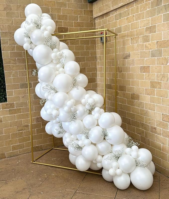 KBZVNAF White Balloons Latex Party Balloons - 50 Pack 12 inch Helium Matte White Balloons for Wedding Graduation Baby Shower Birthday Anniversary Party Decorations