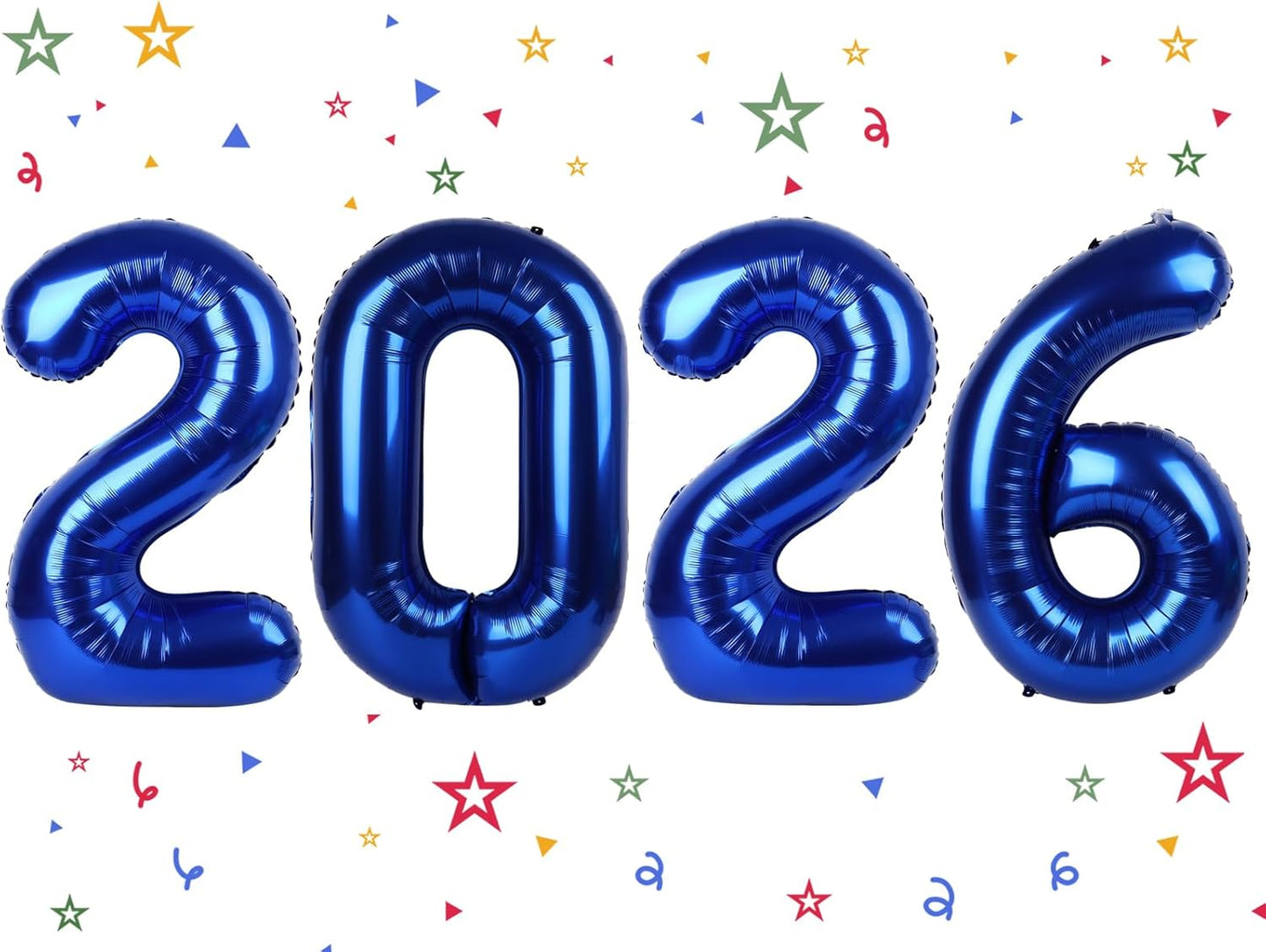 2026 Balloon - Night Blue Birthday Number Balloons, 40 Inch Large Foil Balloons for Men Women Boys Girls Night Blue Themed Birthday Decorations，Number 2026 Balloon