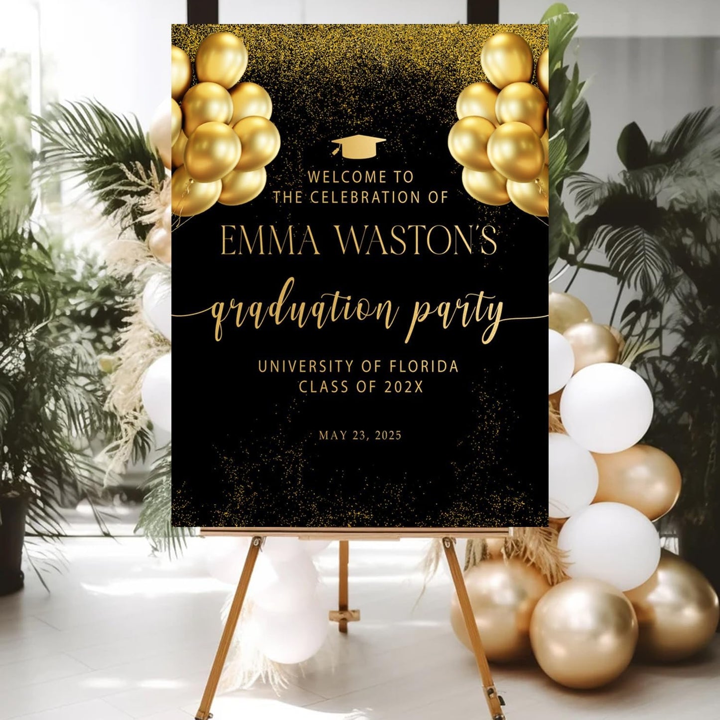 Personalized 2025 Graduation Party Welcome Sign, Minimalist Grads Decor, Class of 2025 Graduation Party Poster, Custom Graduation Party Sign, Congrats Grad Decorations Design 11