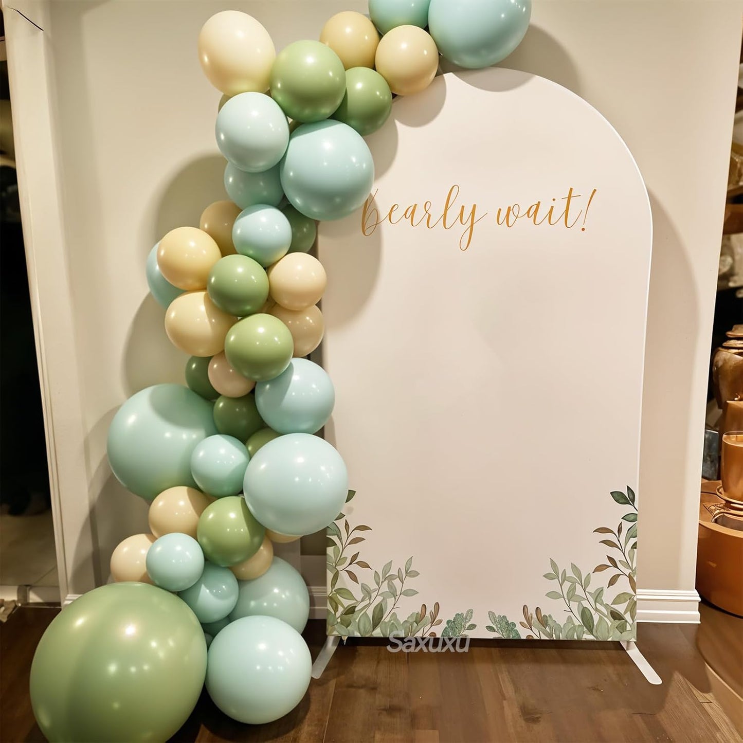 Teal Balloons Arch Kit, Teal Green Balloon Garland Arch Kit, Macaron Teal Blue Retro White Metallic Gold Balloons For Birthday Baby Shower Back To School Theme Party Wedding Decorations Supplies