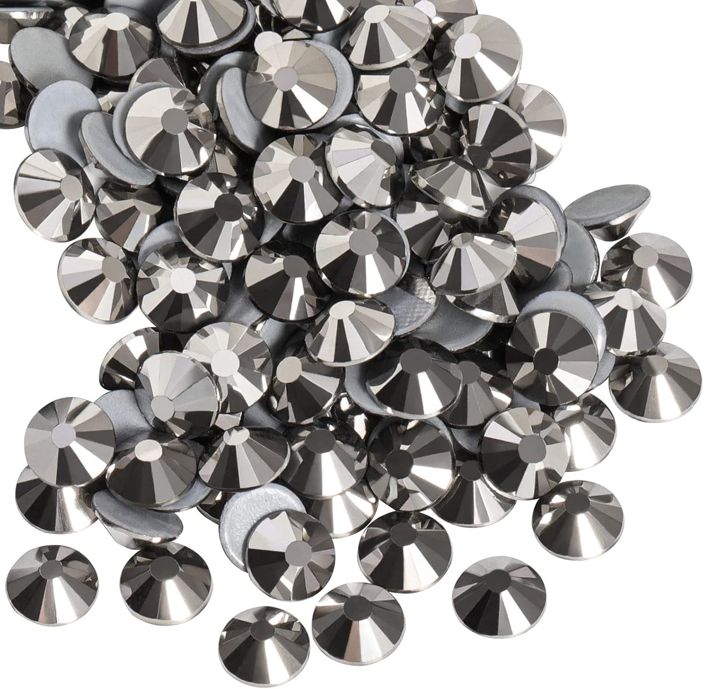 Beadsland Hotfix Rhinestones, 288pcs Crystal Rhinestones for Crafts Clothes DIY Decoration, Hematite, SS34, 7.0-7.3mm