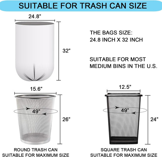 15 Gallon Trash Bags - 22 Micron Strong Tall Kitchen Office Garbage Bags, Fit Up 15 Gallon, 75 Count