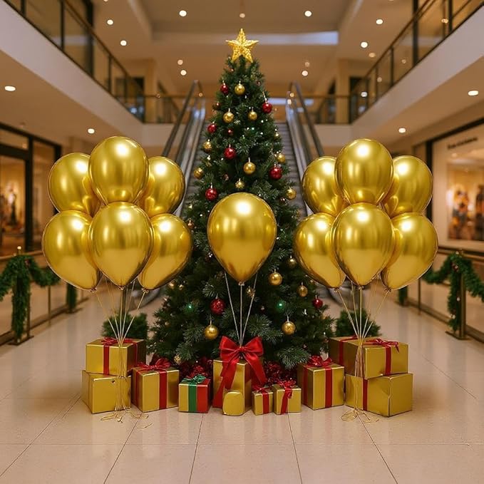 50 Pcs 12 Inch Metallic Gold Balloons, Chrome Gold Latex Balloons for Party Decorations, Shiny Thick Gold Balloons for Wedding, Birthday, Graduation, Baby Shower, Anniversary Decorations