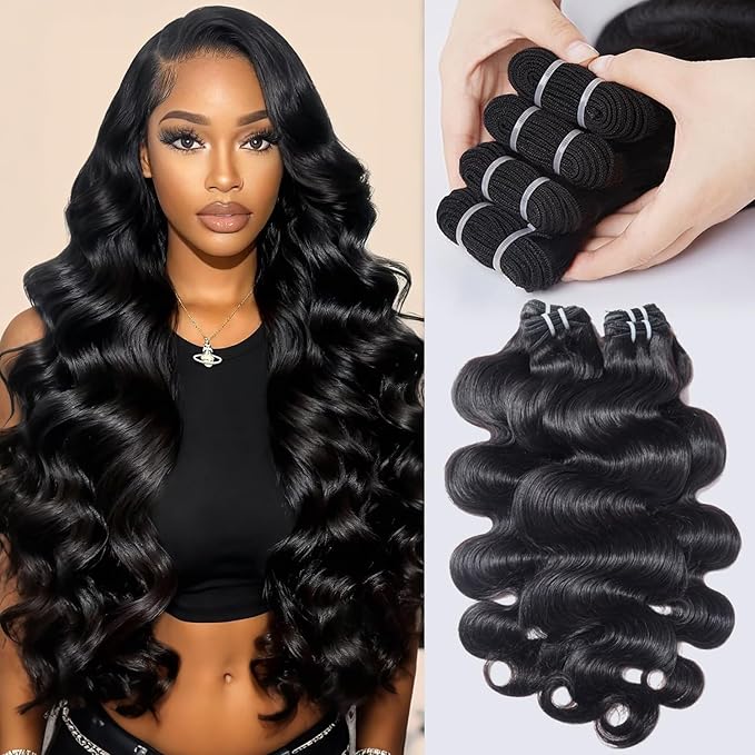 12A Raw Bundles Human Hair Body Wave Human Hair Bundles,18 20 22 24 Inch Indian Virgin Bundles Human Hair Quick Weave, Triple Lifespan No Tangle Shedding Keep Texture Silky Soft After Multiple Washes