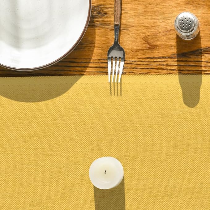Artoid Mode Yellow Table Runner, Seasonal Summer Fall Washable Kitchen Dining Table Decoration for Home Party Decor 13x90 Inch