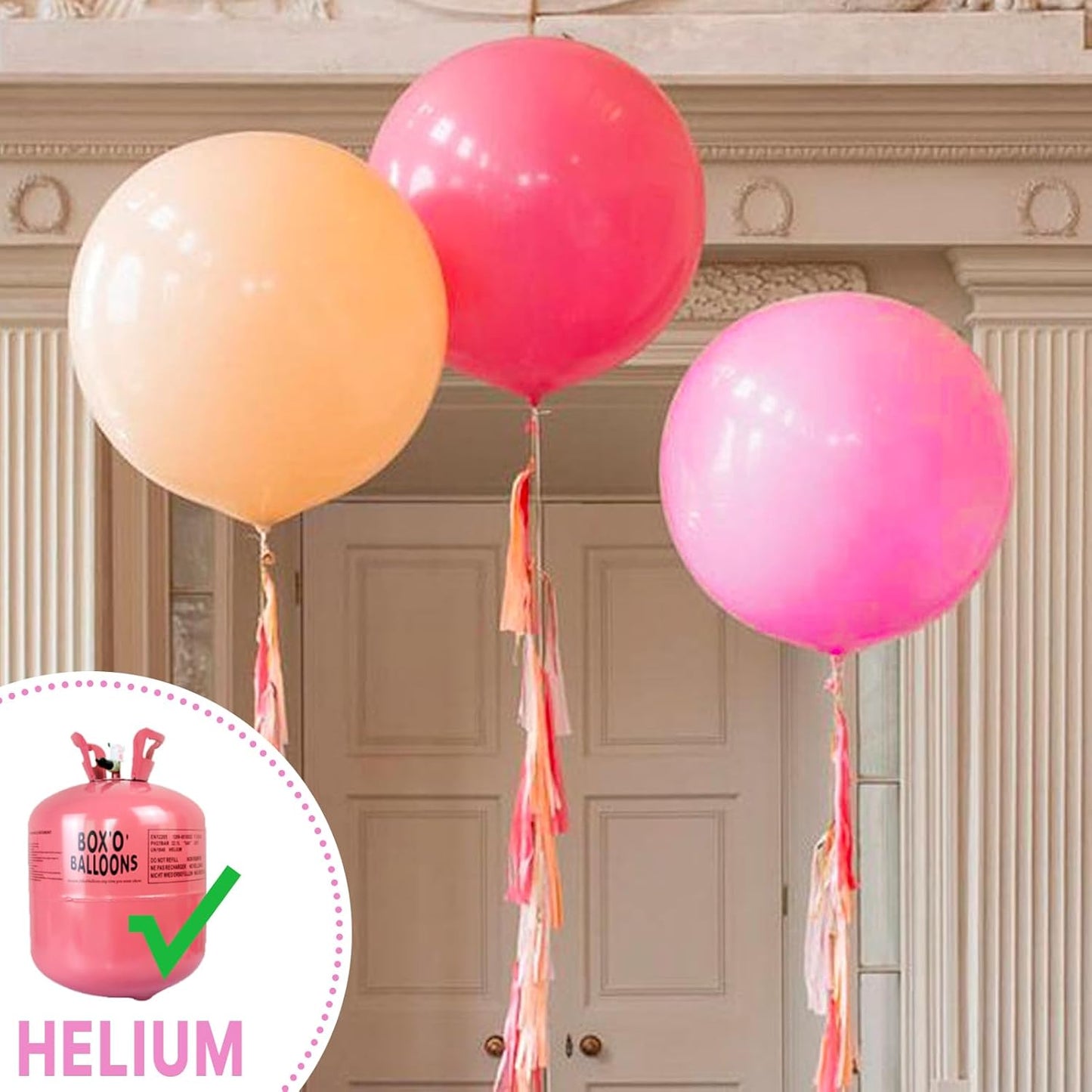 PartyWoo Pink Balloons 4 pcs 36 Inch Extra Large Big Jumbo Giant Matte Pink Balloons for Baby Shower Valentine's Day Princess Bridal Shower Bachelorette Birthday Party Decorations Pink-Y11