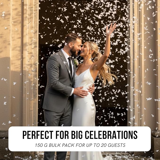 Butterfly Party Decorations, White Biodegradable Confetti for Wedding Send Offs, Gender Reveal, Baby Shower Decor, Water Soluble Rice Paper Confetti, Filler for Cannons 140G