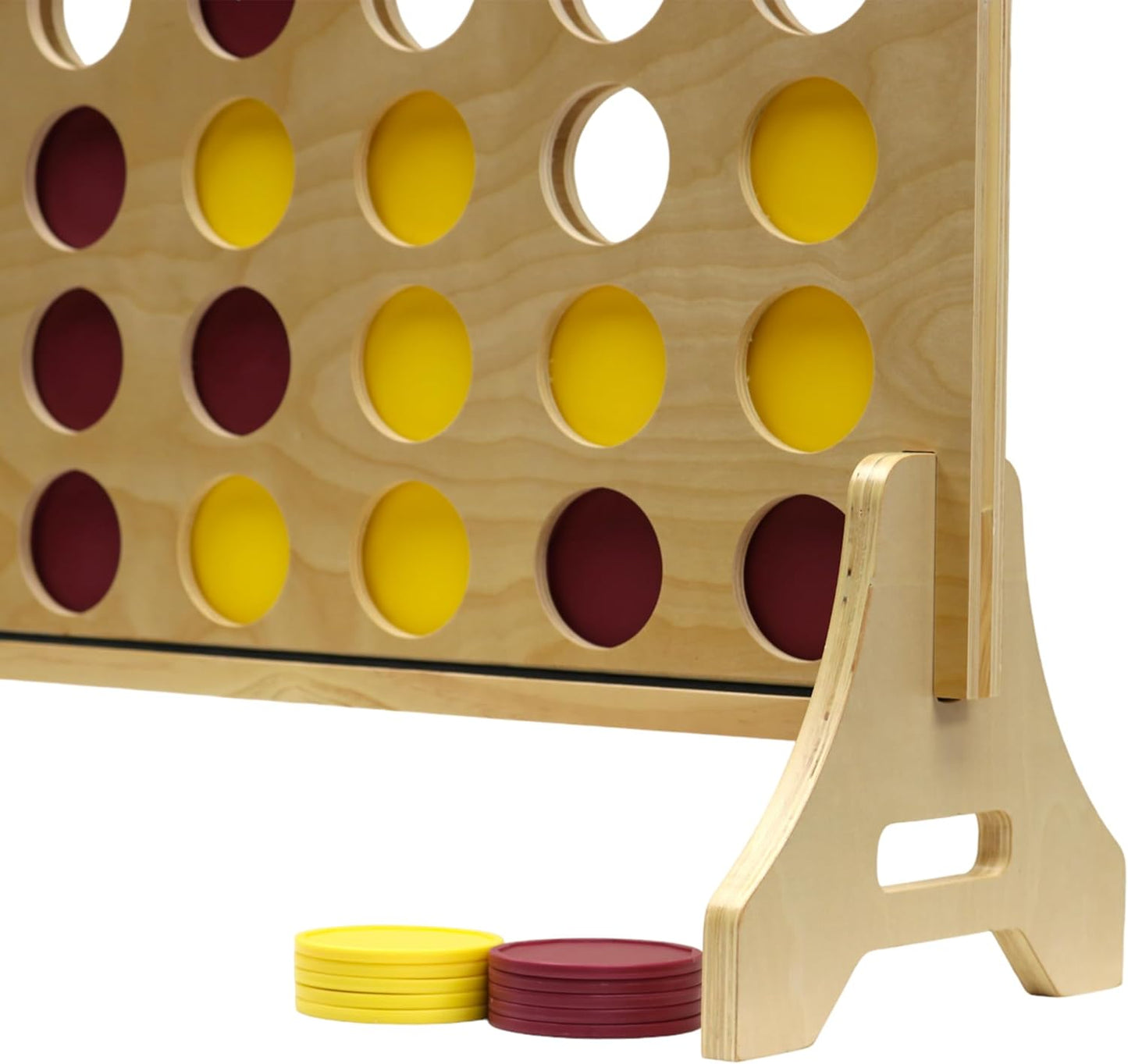 Tailgating Pros Premium Giant Four in a Row with Carrying Case - Jumbo Oversized Outdoor Yard Game - Connect Multiple Pucks in a Row to Win - Many Puck Colors Available!