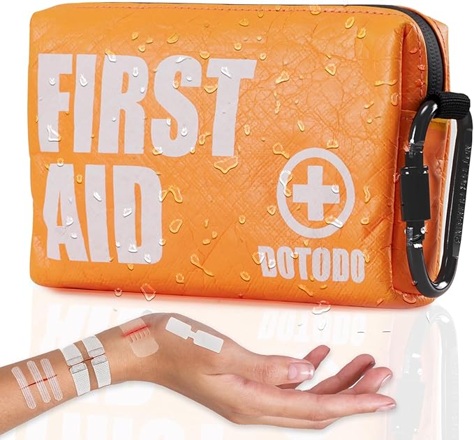 Emergency First Aid Kit Survival - Dotodo Car Medical Kit | Portable Emergency Kit for Trave, Home, Sports, Camping, Dorm, RV, Workplace (Orange, 125 PCS)