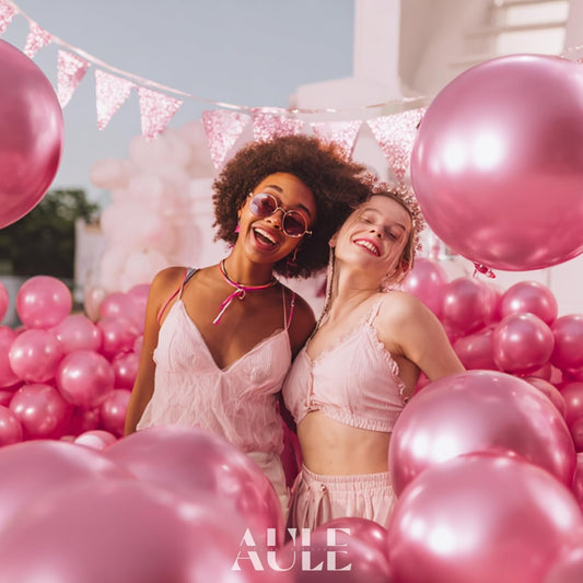 AULE Party Balloons 50 Pcs 12 inch Pink Metallic Chrome Helium Shiny Latex Thicken Balloon Perfect Decoration for Wedding Birthday Baby Shower Graduation Carnival