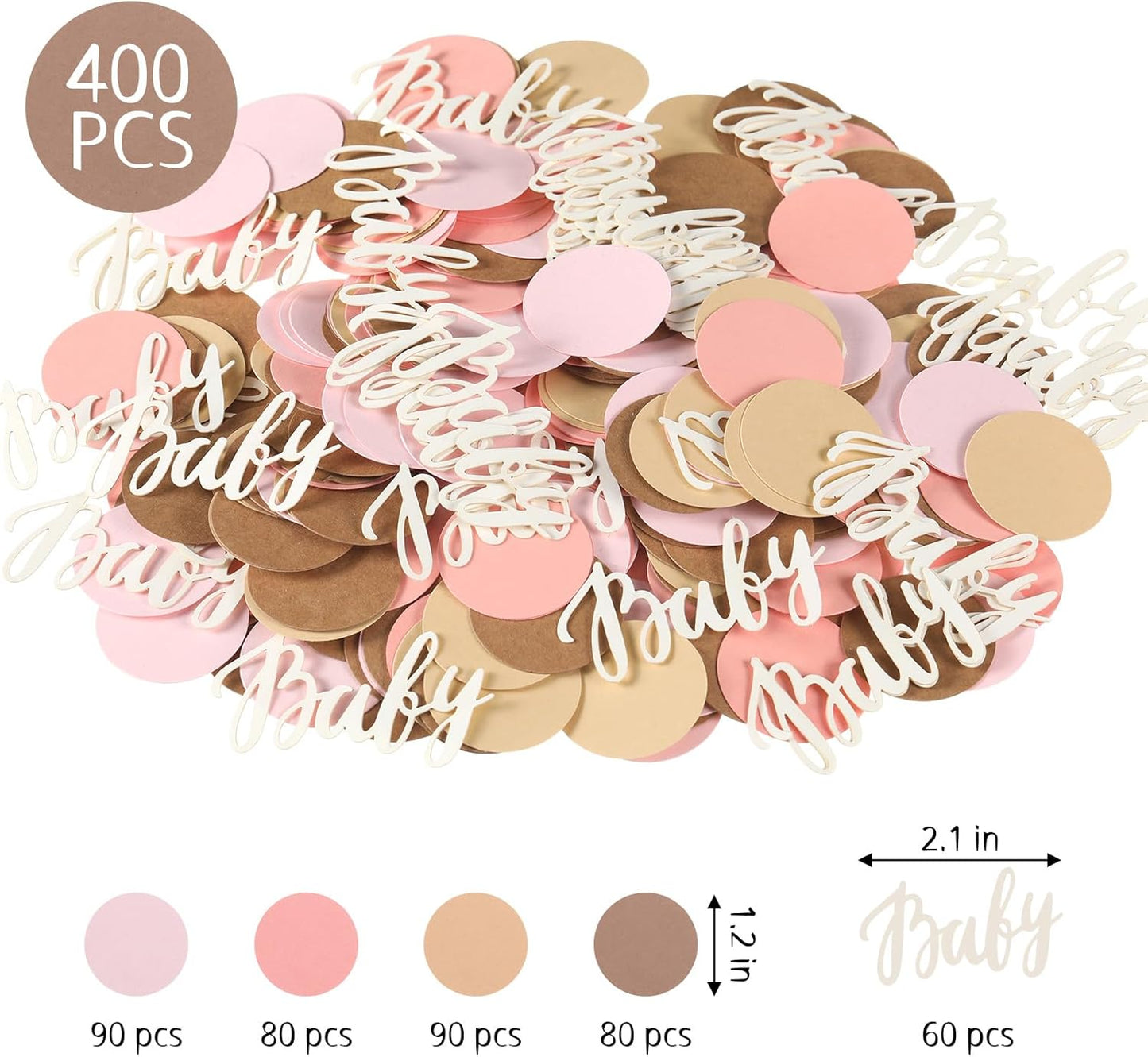 Minatee 400 Pcs Baby Shower Confetti Decorations Table Confetti Dots Gender Reveal Wedding Decor (Modern Color,Round Style)