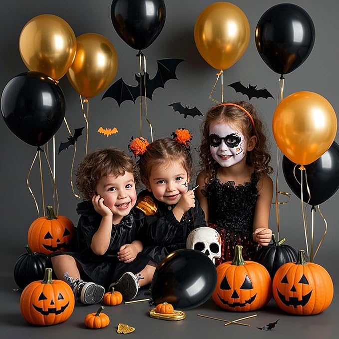 160pcs 5 inch Black Balloons - Small Latex Ballons Bulk Party Balloons, globos negros, Halloween Decorations, Black Birthday Decorations, Retirement Party Supplies