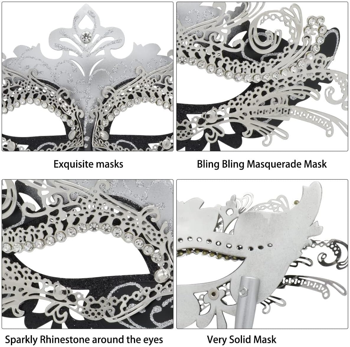 Coddsmz Masquerade Mask with Stick Venetian Mask Mardi Gras Decorations for Womens Halloween Costume Mask