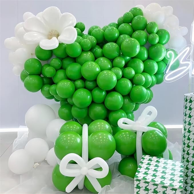 Green Balloons, 140pcs 18 12 10 5 Inch Different Sizes Pack Party Latex Balloons for Birthday Halloween Holiday Balloon Garland as Party Decorations