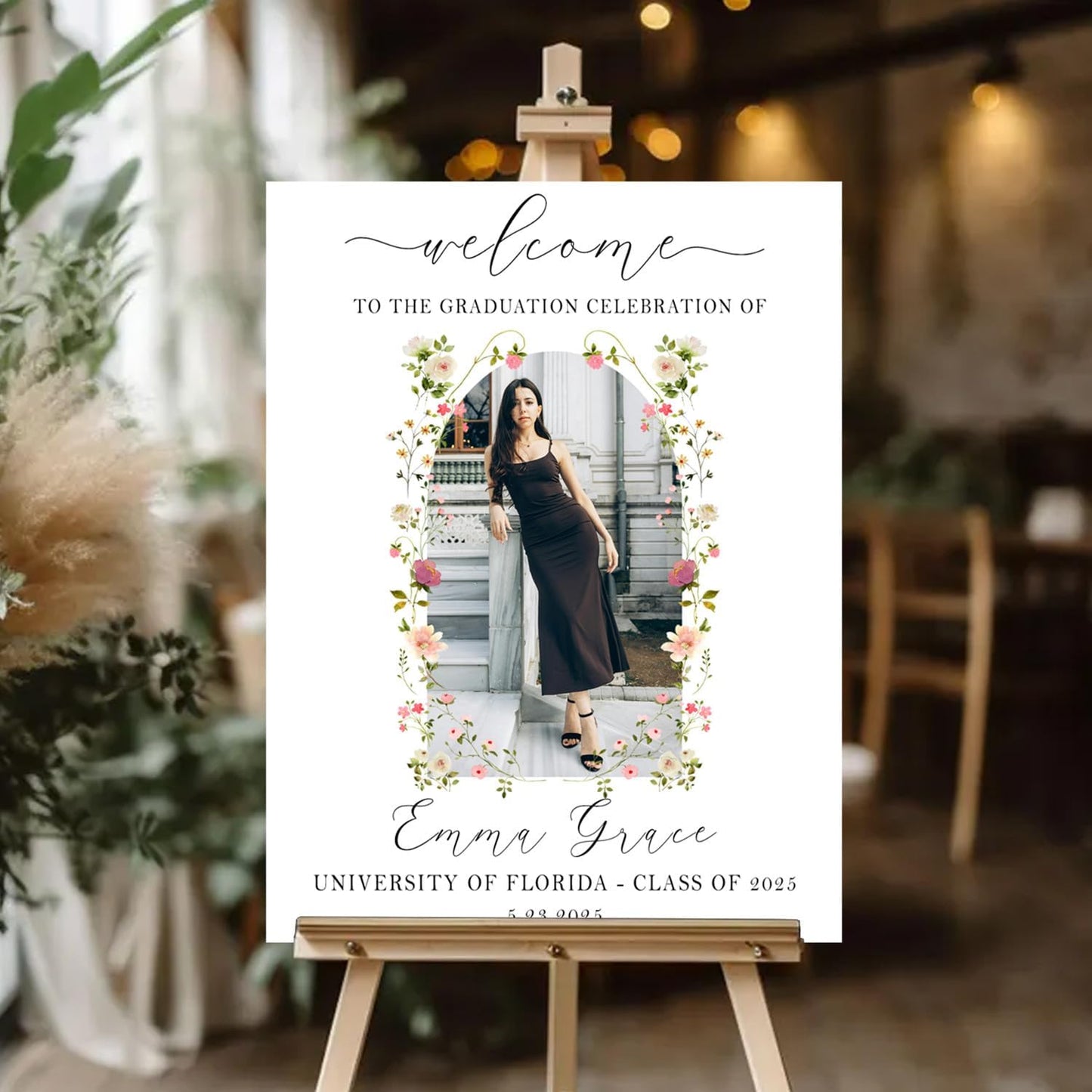 Personalized 2025 Graduation Party Welcome Sign, Minimalist Grads Decor, Class of 2025 Graduation Party Poster, Custom Graduation Party Sign, Congrats Grad Decorations Design 5