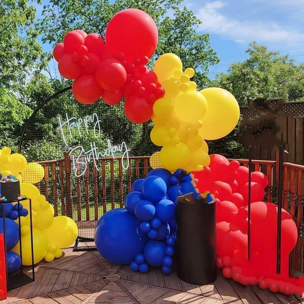 Blue Red Yellow Balloons Royal Blue Yellow Red Balloons for Puppy Party Decorations 60PCS 12INCH Helium Latex Balloon for Arch Carnival Circus Birthday Supplies