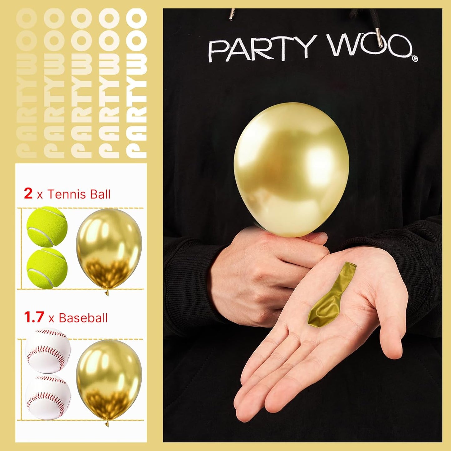 PartyWoo Metallic Gold Balloons 50 pcs 5 Inch Small Mini Light Gold Balloons for Graduation Baby Shower Gender Reveal Christmas Wedding New Year Anniversaries Birthday Party Decorations Gold-G129
