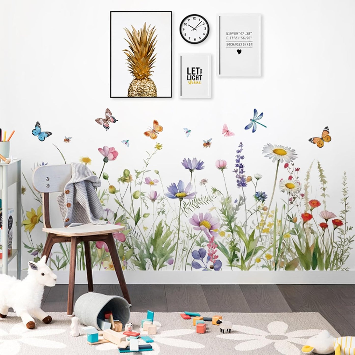 Flower Wall Murals Peel Plant Wall Stickers Room Wall Decals Decor for Bedroom Wall Stickers for Living Room Wall Decor Stickers & Murals 3D DIY Wall Art as Decorations B