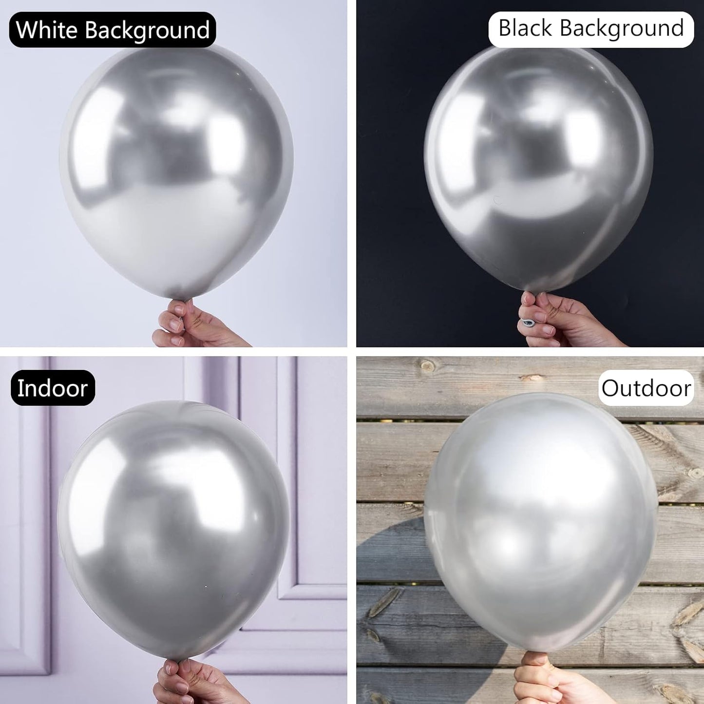 PartyWoo Metallic Silver Balloons 140pcs Different Sizes Pack of 18 12 10 5 Inch Chrome Silver Balloon Arch Kit for Graduation Wedding Birthday Bachelorette Engagement Party Decorations Silver-G102