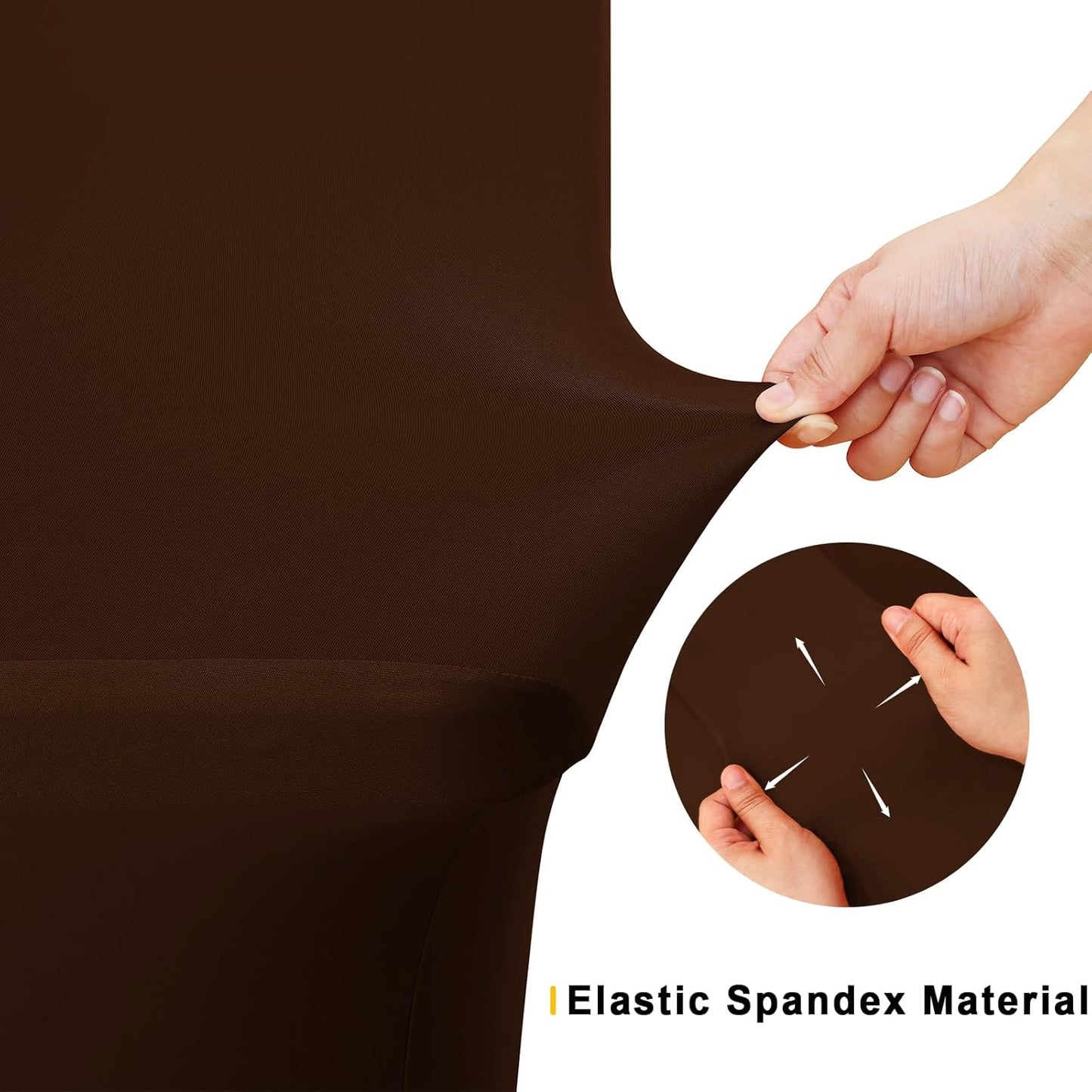 Smiry 2 Pack Spandex Table Cloth 4FT, Elastic Fitted Stretch Tablecloths, Washable and Wrinkle Free Rectangular Patio Table Cover for Outdoor, Wedding, Banquet & Parties (Coffee, 48Lx30Wx30H Inch)