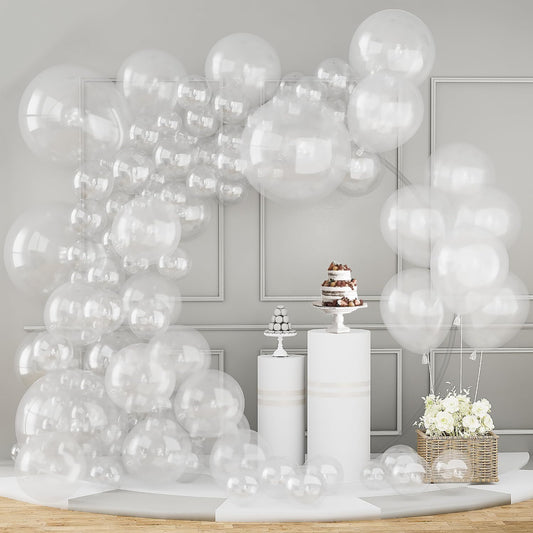 Labeol Clear Balloons Different Sizes 151PCS 18/12/10/5 Inch Clear Balloon Garland Arch Kit Quality Transparent Latex Balloons Decorations for Party Birthday Graduation Wedding