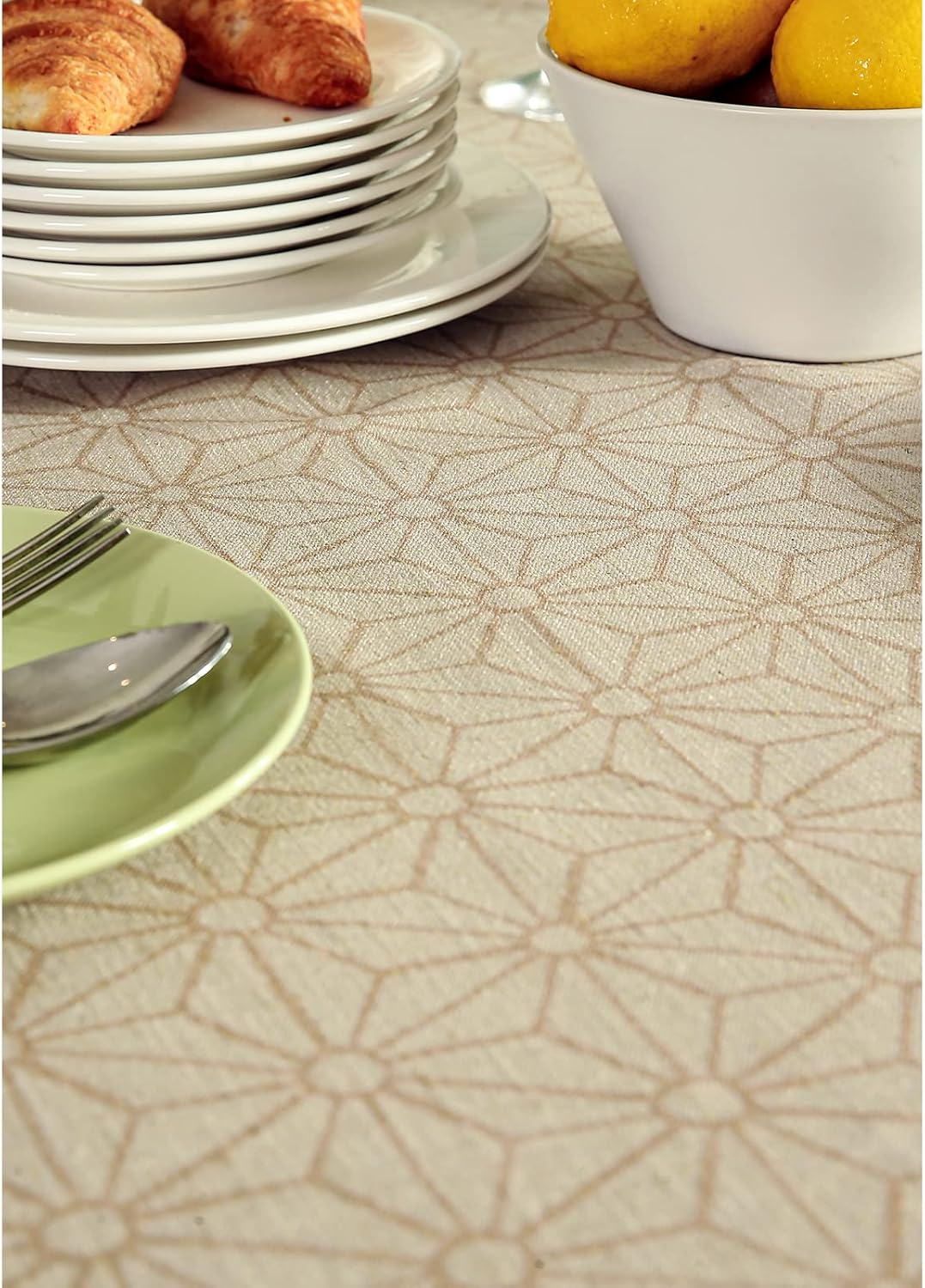 patdrea Designer Linen Light Brown Small Square Table Cloth,Vintage French Breathable Floral Tablecloth,Decor Table Cover for Kitchen Dining,Parties,Christmas,Thanksgiving,55"x55"-Cudillero