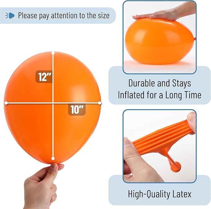Mr. Pen- Balloons, 12 Inch, 54 Pack, Orange, Party Balloons