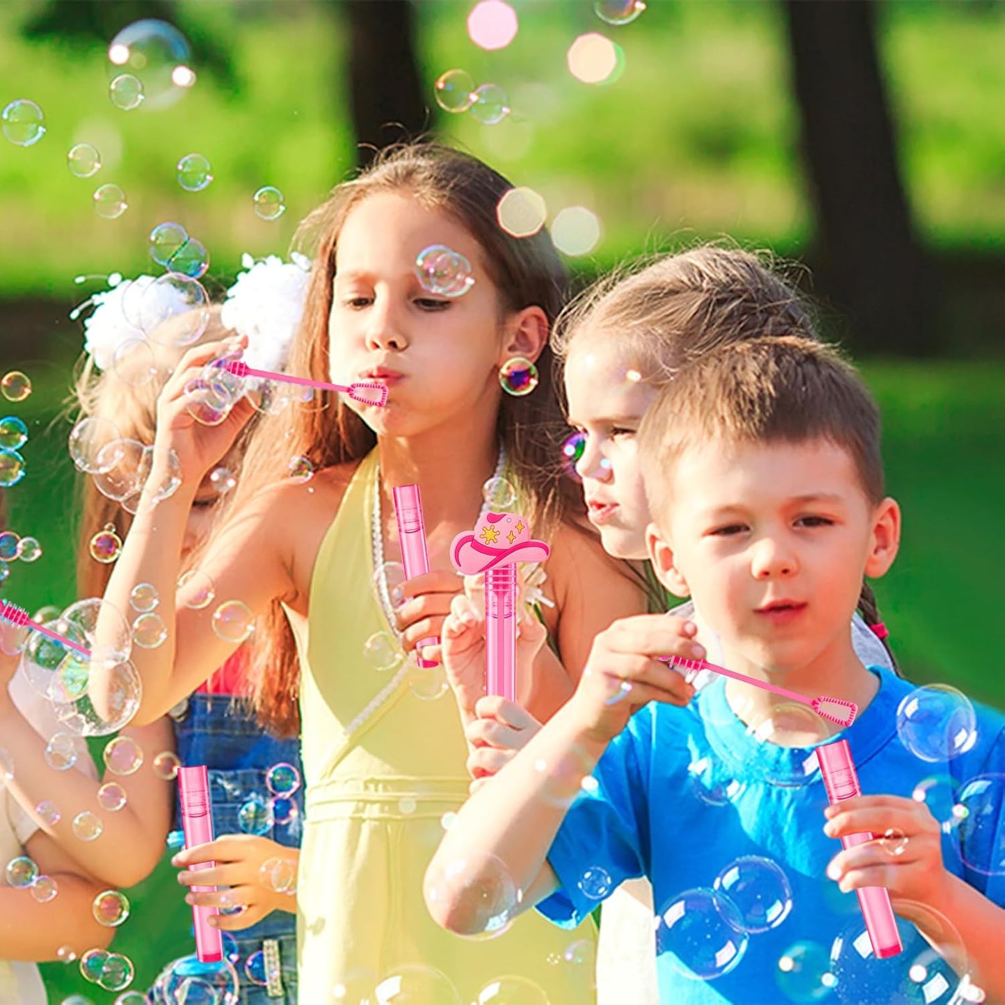 Winrayk Western Cowgirl Party Favors, 24Pcs Disco Cowgirl Mini Bubble Wands for Kids Bubbles Bulk with Detachable Topper (6 Styles), Birthday Gift Retro Rodeo Classroom Prizes Easter Goody Bag Stuffer