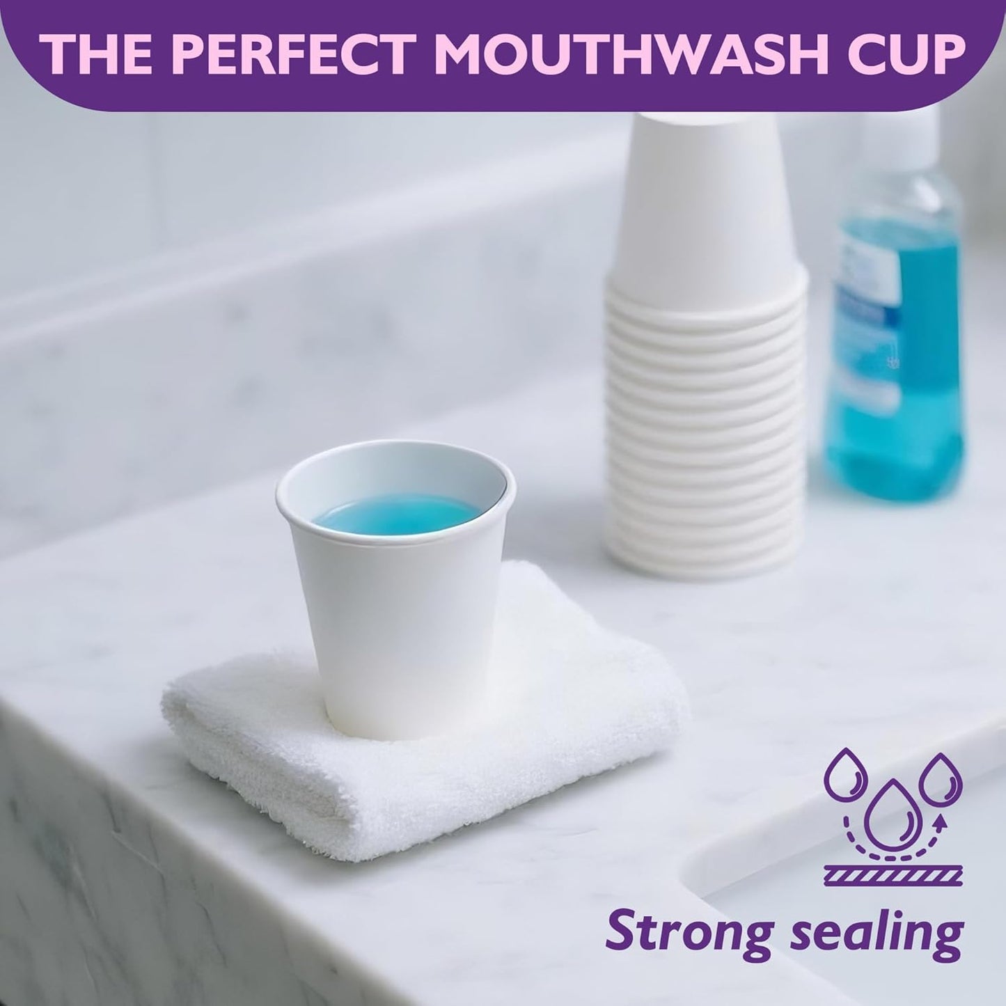 3 oz Disposable Paper Cups, Mouthwash Cups, Small Coffee Cups for Bathroom Rinsing, Mini Water Drinking Cups for Espresso, Samples, 600 Pack