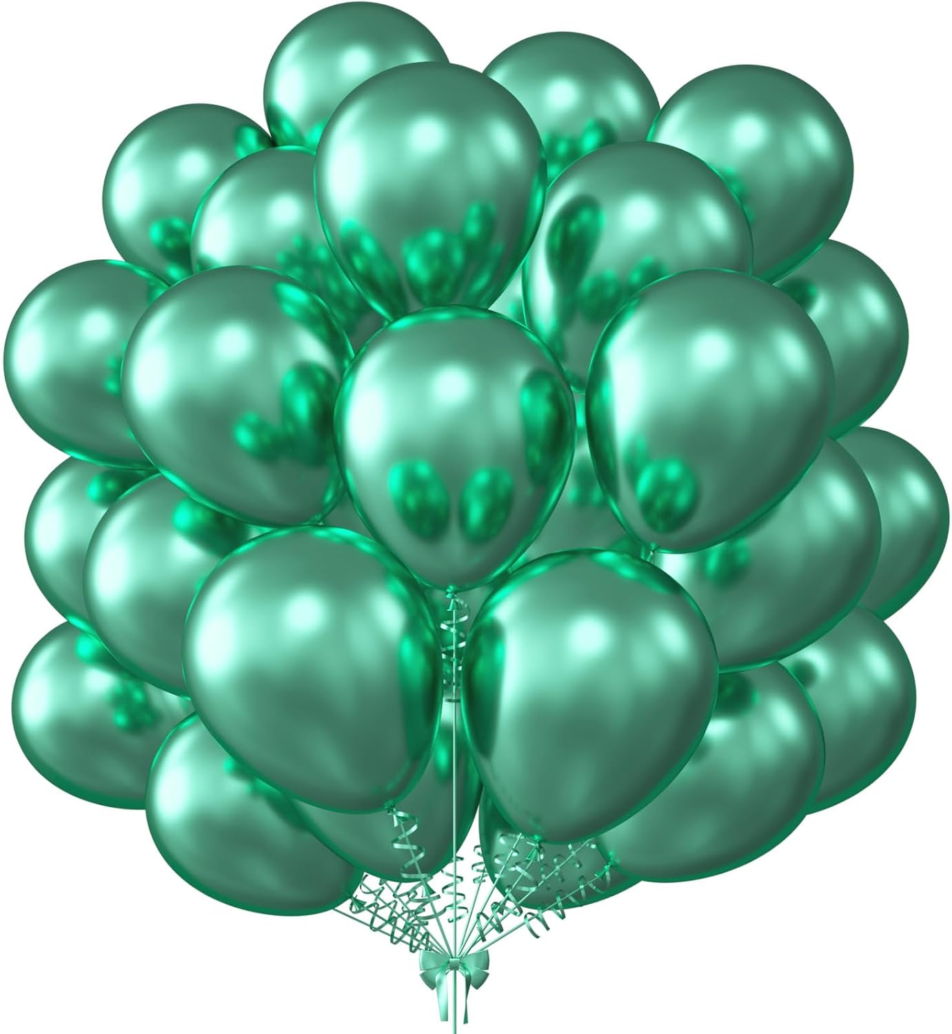 KALOR 10 Inch Metallic Green Balloons, 100 Pcs Latex Helium Metallic Balloons for Kid's Birthday Party Baby Shower Wedding Graduation Graduation Party Decorations