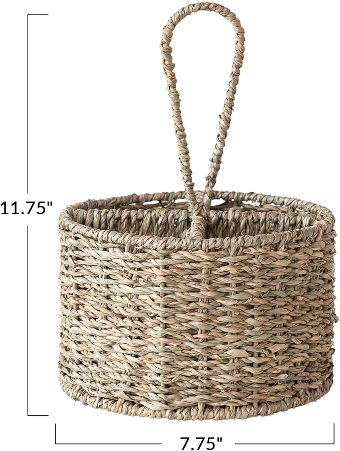 Bloomingville, Natural Round Seagrass Multi-Section Caddy