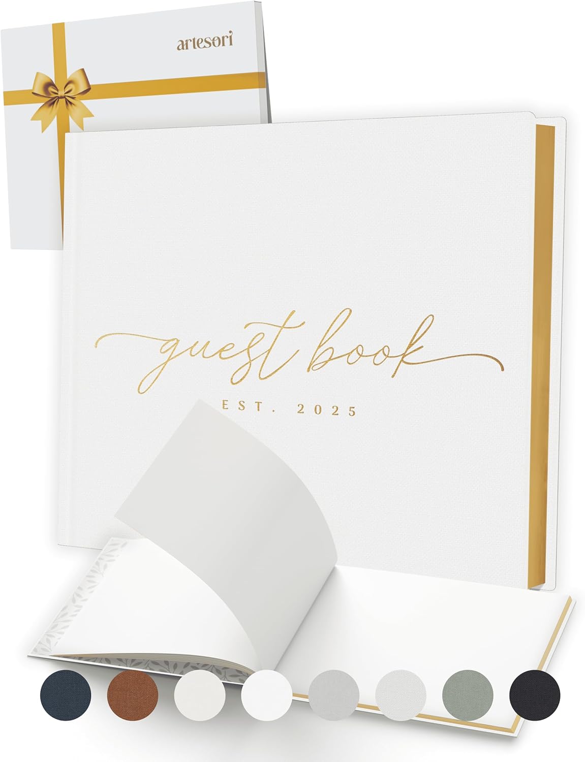 ARTESORI Personalized 2025 Wedding Guest Book for Reception — Guestbook to Sign in, Elegant Baby Shower Guest Book for Party & Birthday — Photo & Polaroid Guest Book for Wedding & Bridal Shower