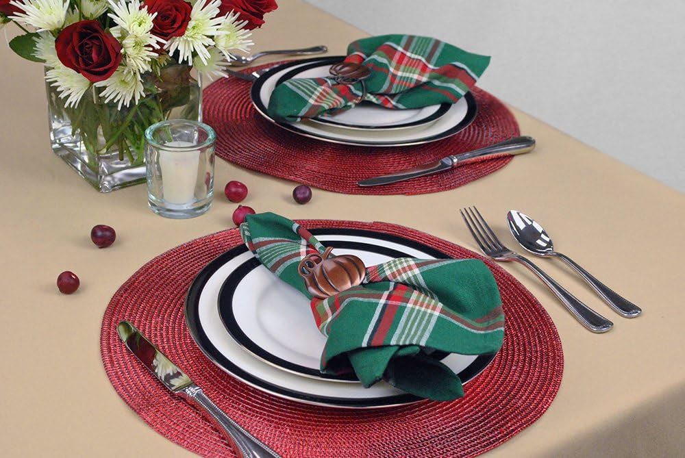 DII Christmas Thanksgiving Holiday Tabletop Décor Collection Decorative Napkin Ring Holder Set, 2" Diameter, Rustic Harvest Pumpkin, 6 Piece