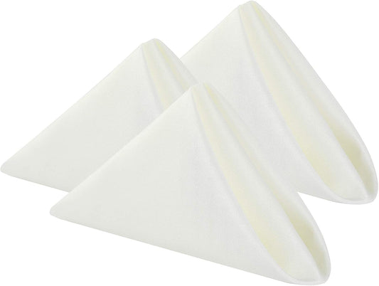 Cloth Napkins 17x17 inch Washable Polyester Dinner Napkins Soft Table Napkins for Wedding Party Dining Banquet(Ivory,100PCS)