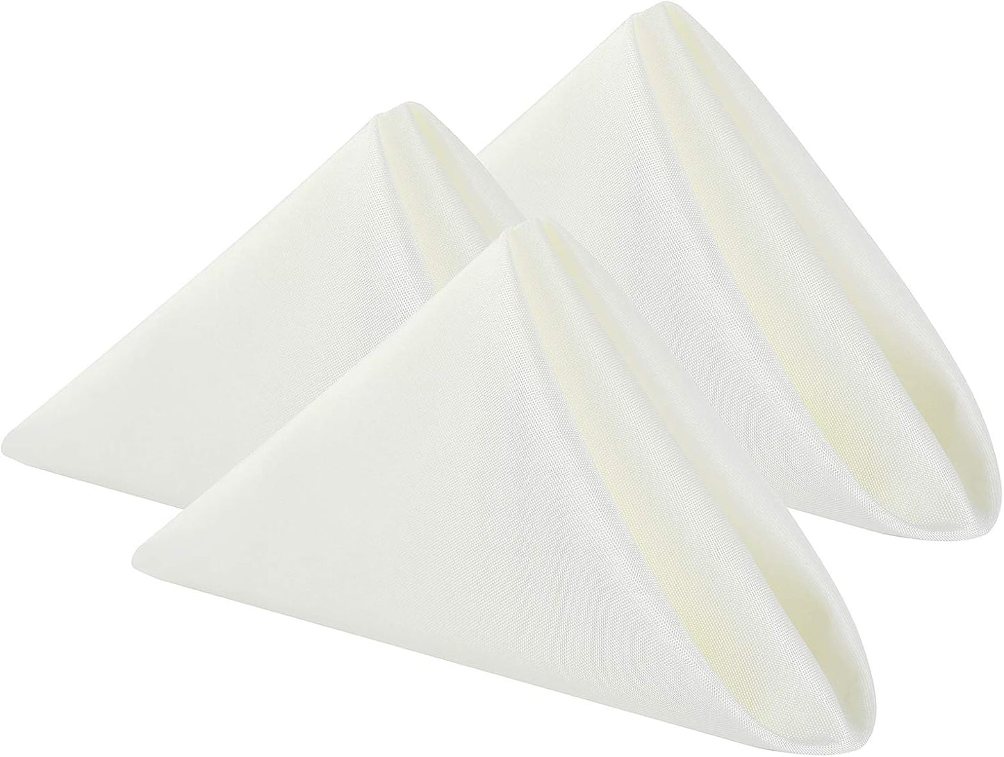 Cloth Napkins 17x17 inch Washable Polyester Dinner Napkins Soft Table Napkins for Wedding Party Dining Banquet(Ivory,50PCS)