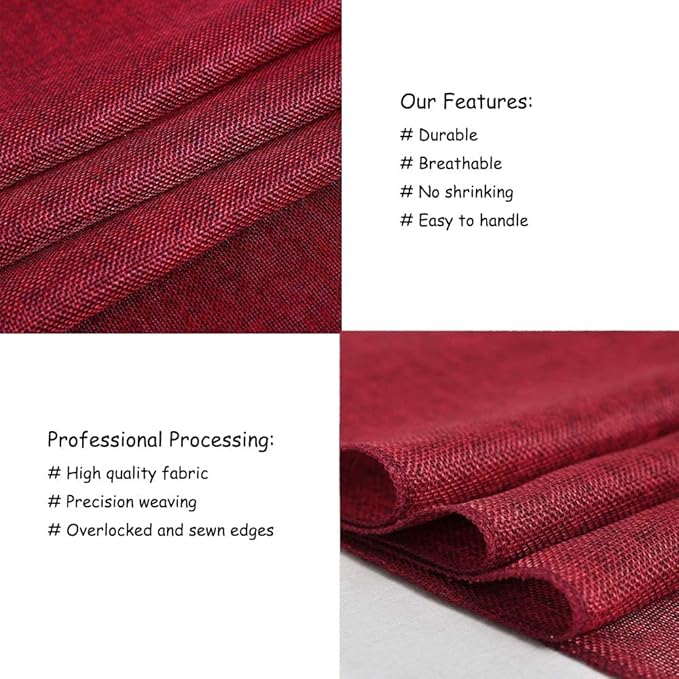 Burgundy Valentines Day Decor Table Runner Burlap Table Cloth 2 Packs Farmhouse Natural Burlap Table Runners Jute for Bridal Shower Party Style Living Room Decorations