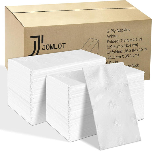 Disposable Napkins, 2-Ply 1200 Count Paper Dinner Napkins, White Napkins Bulk for Wedding Party Bathroom and Everyday Use (16.2" X 15")