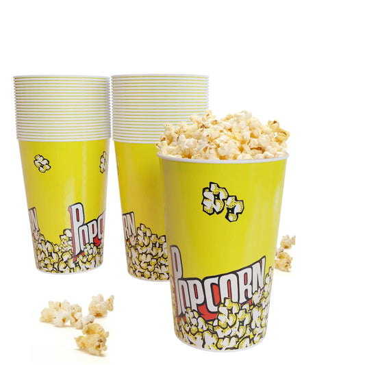 46 Oz Popcorn Containers 44 Pack Reusable Cardboard Popcorn Bucket Classic Popcorn Cups Cute Paper Popcorn Bags for Movie Nights Carnivals Fundraisers Birthday Parties Wedding