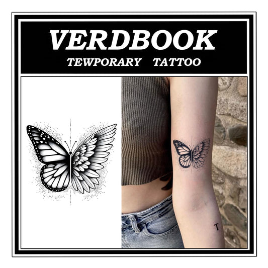Waterproof Temporary Tattoos: 2-Sheet Tattoo Kit with Realistic Body Stickers, Semi-Permanent Tattoos for Adults Lasting 7-15 Days – Safe for Men & Women, Chimeric Flight