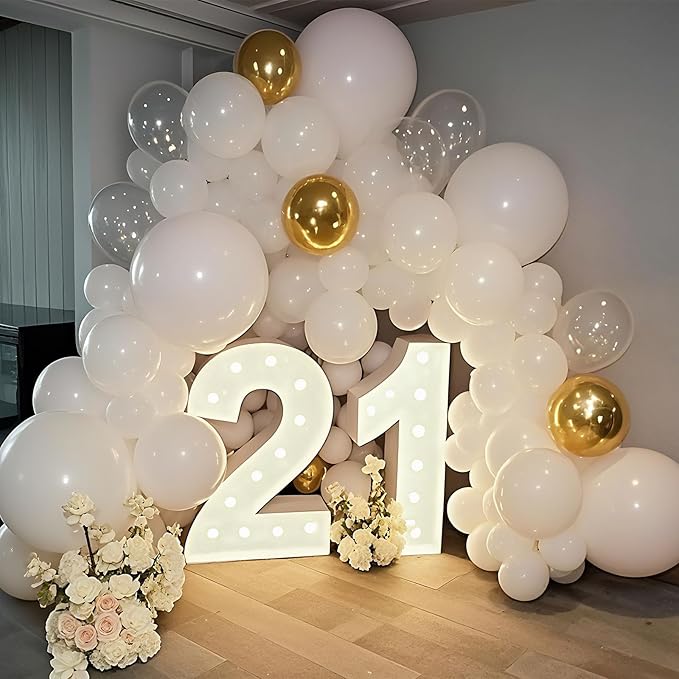 10Pcs Giant White Balloons, 36 Inch Big Wedding Ballons, globos blancos, Matte Latex Balloon as White Party Decorations for Birthday, Baby Shower, Engagement, 4th of July, Gender Reveal, Bachelorette
