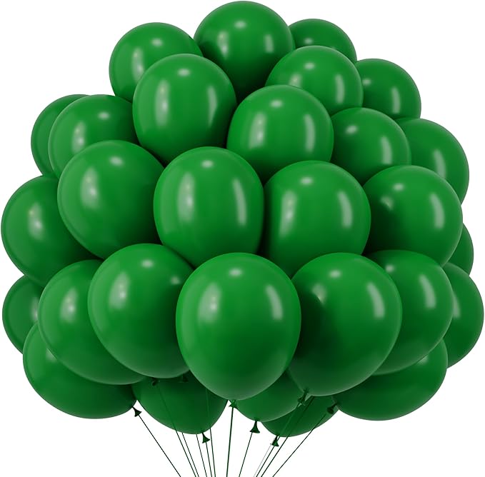 RUBFAC 120pcs Balloons for Birthday Baby Shower Graduation Anniversary Wedding Party Supplies Garland Arch Decoration,12 Inches,Dark Green