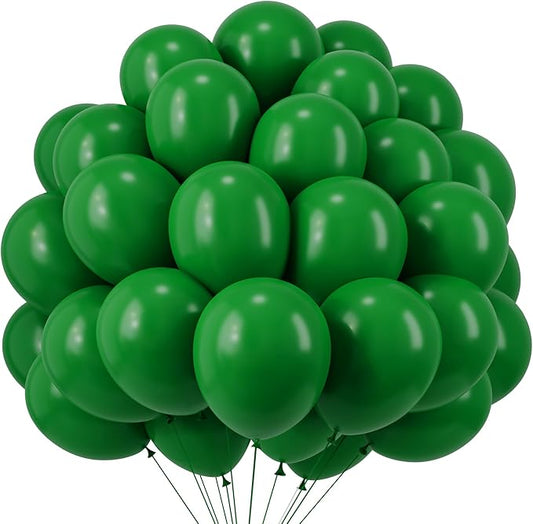 RUBFAC 120pcs Balloons for Birthday Baby Shower Graduation Anniversary Wedding Party Supplies Garland Arch Decoration,12 Inches,Dark Green