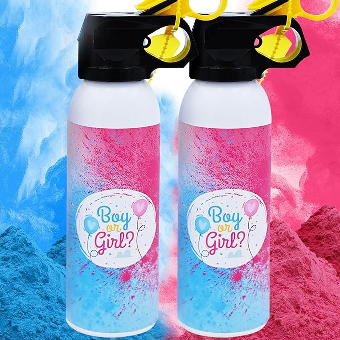 Gender Reveal Fire Extinguisher 2Pack Gender Extinguisher Smoke Powder Party with Pink or Blue Power for Baby Gender Reveal Boy Girl Photo Shoot Prop Colored Powder for Gender Reveal Ideas