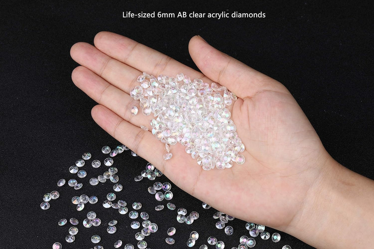 5000 pcs/Pack Wedding Table Scatter Confetti Crystals Acrylic Diamonds 6 mm Rhinestones for Wedding, Bridal Shower, Vase Beads Decorations (6mm, Turquoise)