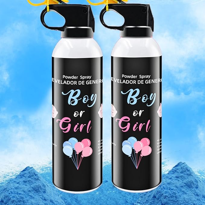 Gender Reveal Fire Extinguisher 2 Pack Boy Blue Extinguishers for Baby Reveal Gender Reveal Decorations Smoke with Power for Party Blue Smoke Color Powder for Reveal Party Ideas Color Run