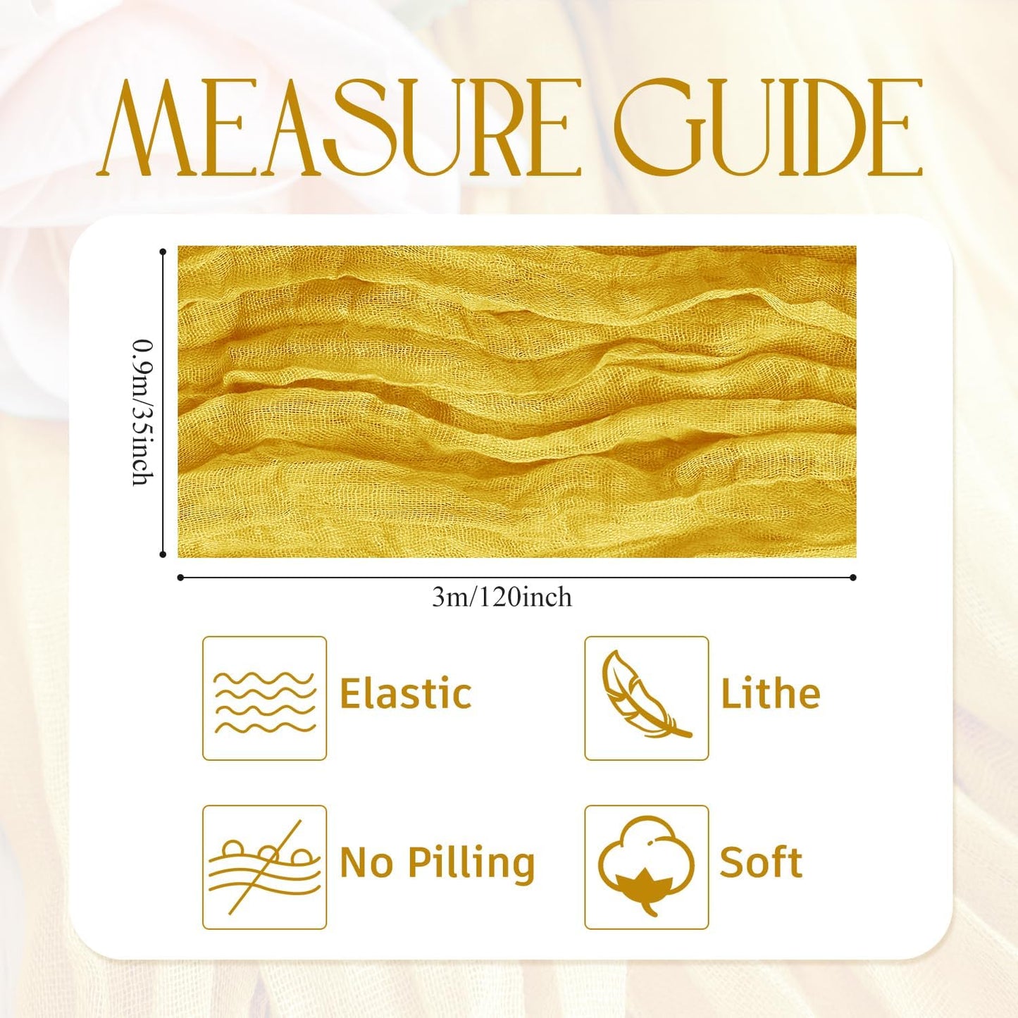 Wokceer Cheesecloth Table Runner 3Pack 10FT Gold Christmas Gauze Cheese Cloth Table Runner for Party Easter Rustic Sheer Table Runners for Baby Bridal Shower Wedding Table Decor