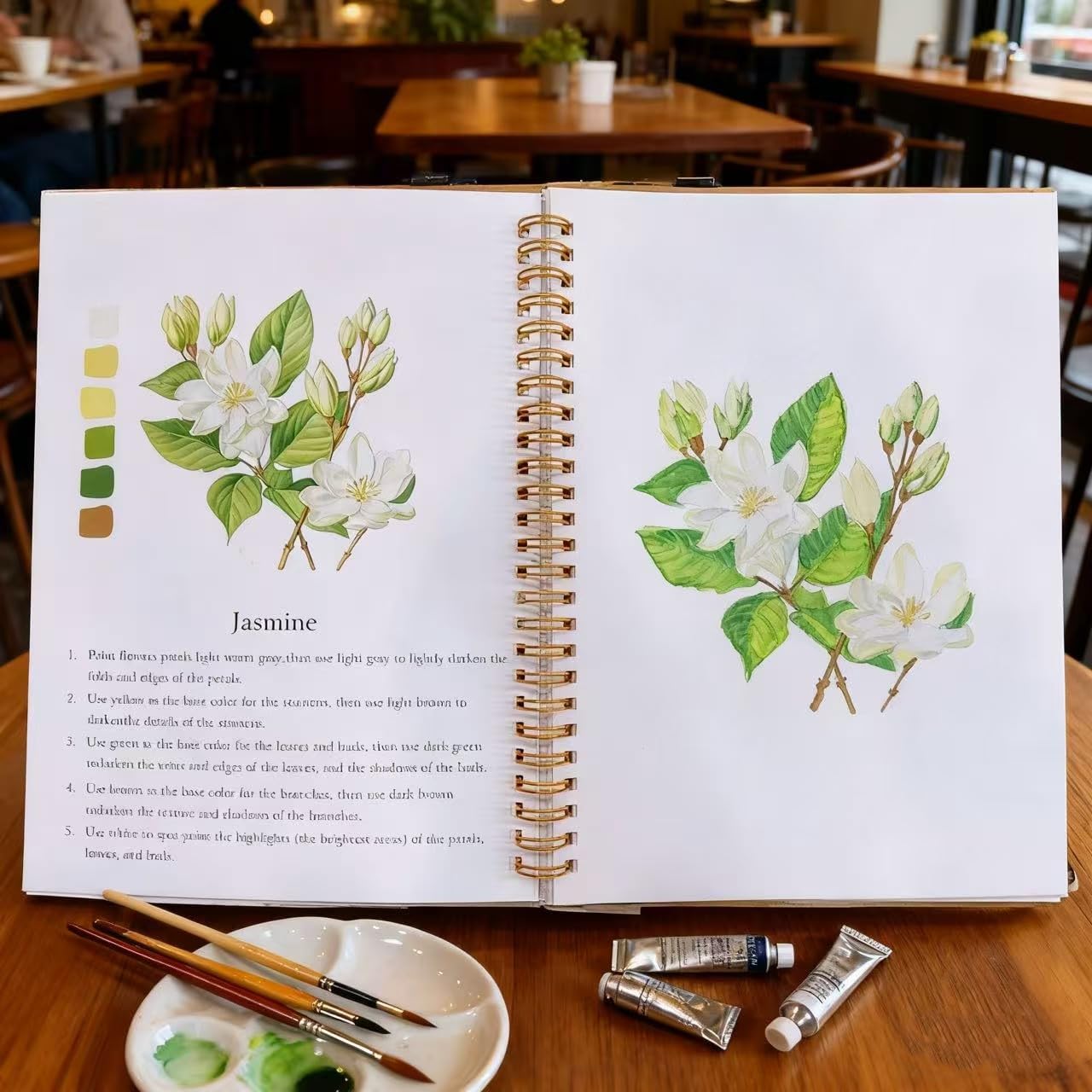 Watercolor Workbooks Coloring Book Easy Nature Scenes Beginner Friendly Watercolor Painting Set Art Crafts Painting Kit for Creative Exploration Gift for Adults Teens (The Fall, Without Palette)