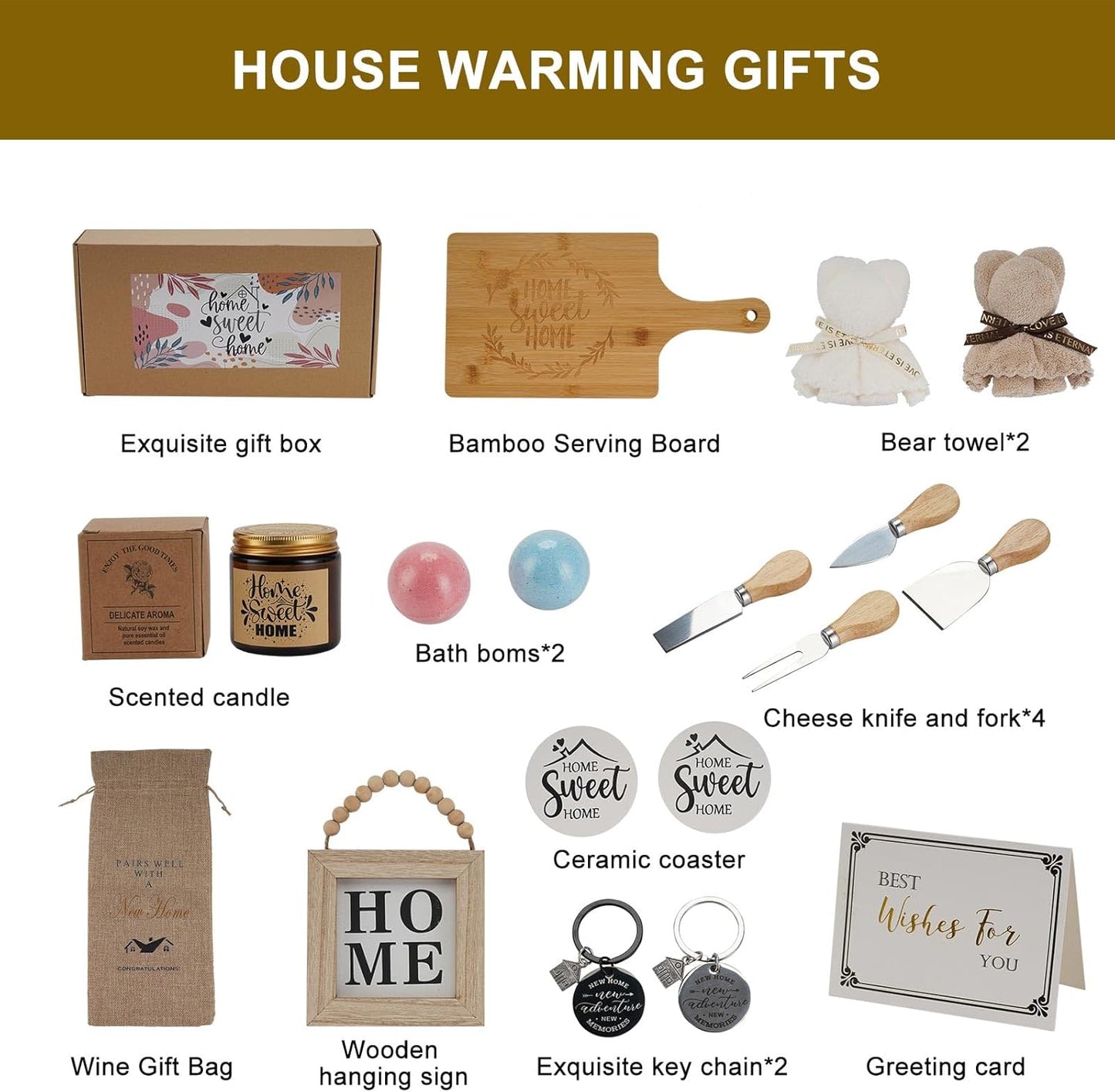 House Warming Gifts New Home, Housewarming Gift Ideas for Women, New Apartment Housewarming Baskets, Welcome Basket, Closing Gifts for Home Buyers