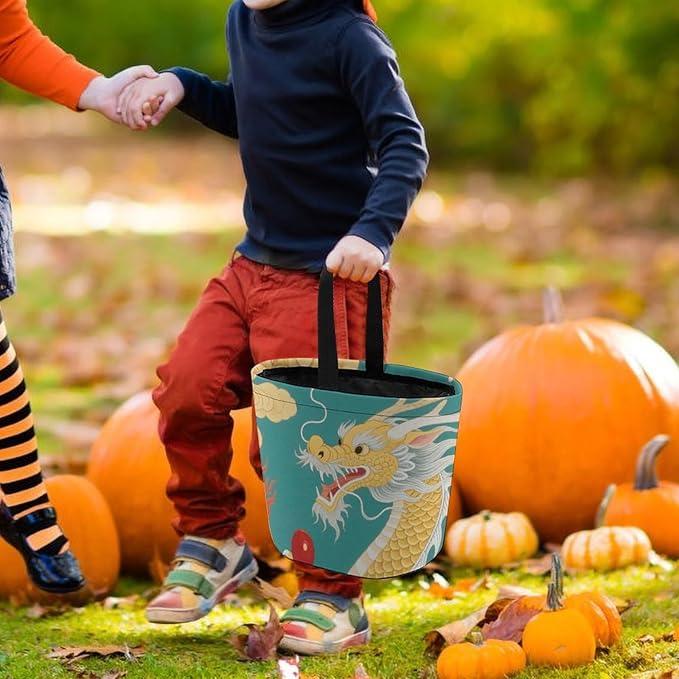 Halloween Candy Bucket - Dragon Trick Or Treat Candy Bag, Gift Bag for Party Favor Supplies